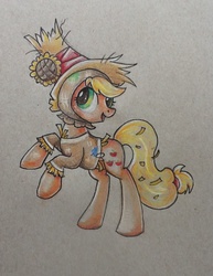 Size: 680x883 | Tagged: safe, artist:mapony240, applejack, g4, clothes, costume, female, nightmare night, solo, traditional art