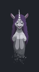 Size: 488x905 | Tagged: safe, artist:enma-darei, rarity, pony, g4, alternate hairstyle, body horror, crying, female, solo