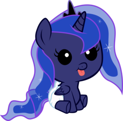 Size: 6141x6059 | Tagged: safe, artist:sir-teutonic-knight, princess luna, pony, g4, .svg available, :p, absurd resolution, baby, baby pony, cute, diaper, female, hnnng, lunabetes, simple background, sitting, solo, tongue out, transparent background, vector, woona