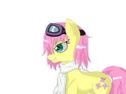 Size: 1032x774 | Tagged: safe, artist:fluttershy-wins, fluttershy, g4, clothes, costume, female, flcl, haruhara haruko, solo