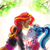 Size: 1099x1099 | Tagged: safe, artist:superkeen, sonata dusk, sunset shimmer, equestria girls, g4, my little pony equestria girls: rainbow rocks, blushing, cute, female, forehead kiss, lesbian, ship:sunata, shipping