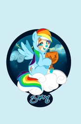 Size: 720x1100 | Tagged: safe, artist:madshy, rainbow dash, oc, g4, clothes, cloud, costume, furry, halloween, non-mlp oc