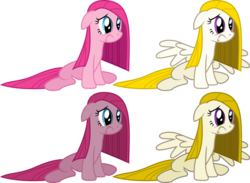 Size: 1046x764 | Tagged: safe, artist:lucefudu, pinkie pie, surprise, earth pony, pegasus, pony, g1, g4, party of one, adoraprise, cute, diapinkes, female, frown, g1 to g4, generation leap, mare, pinkamena diane pie, pinkiesad, sad, sadorable, sadprise, simple background, solo, surprisamena, transparent background, vector