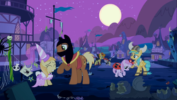 Size: 1366x768 | Tagged: safe, screencap, carrot top, dinky hooves, golden harvest, meadow song, noi, piña colada, sunshower raindrops, pony, g4, luna eclipsed, princess noi