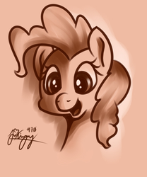 Size: 1500x1800 | Tagged: safe, artist:php7, pinkie pie, earth pony, pony, g4, female, monochrome, solo