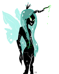 Size: 500x625 | Tagged: safe, artist:puffpink, queen chrysalis, changeling, changeling queen, human, g4, female, humanized, solo