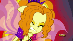 Size: 576x324 | Tagged: safe, screencap, adagio dazzle, equestria girls, g4, my little pony equestria girls: rainbow rocks, animated, discovery family, discovery family logo, female, fin wings, glowing eyes, solo