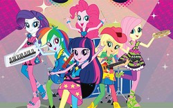 Size: 600x375 | Tagged: safe, applejack, fluttershy, pinkie pie, rainbow dash, rarity, twilight sparkle, equestria girls, g4, my little pony equestria girls: rainbow rocks, everyone, mane six, stupid killing floor quote tag, twilight sparkle (alicorn)