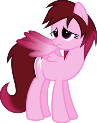 Size: 6400x8166 | Tagged: safe, artist:parclytaxel, oc, oc only, oc:rose whirlwind, pegasus, pony, .svg available, absurd resolution, colored wings, frown, gradient mane, gradient wings, sad, simple background, solo, transparent background, vector