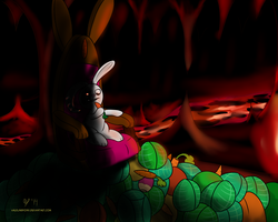 Size: 3000x2400 | Tagged: safe, artist:halflingpony, angel bunny, g4, hell, high res, male, solo