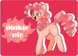 Size: 740x536 | Tagged: safe, artist:misocha, pinkie pie, earth pony, pony, g4, cute, diapinkes, female, flower, mare, open mouth, pixiv, solo