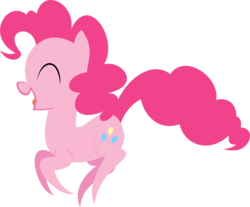Size: 2857x2369 | Tagged: safe, artist:demonreapergirl, pinkie pie, earth pony, pony, g4, cutie mark, eyes closed, female, high res, lineless, mare, open mouth, pointy ponies, simple background, smiling, solo, transparent background, vector