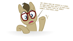 Size: 720x406 | Tagged: safe, artist:snapai, doctor whooves, time turner, pony, comic:timey wimey, g4, doctor who, glasses, internet, male, simple background, solo, transparent background