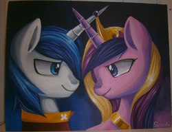 Size: 2560x1968 | Tagged: safe, artist:sirinsta, princess cadance, shining armor, g4, female, male, ship:shiningcadance, shipping, straight, traditional art