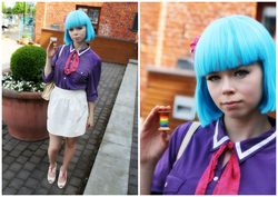 Size: 3000x2129 | Tagged: safe, artist:sewingintherain, coco pommel, human, g4, clothes, cosplay, costume, high res, irl, irl human, photo, solo