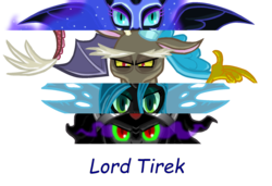 Size: 1823x1250 | Tagged: safe, artist:pikeinverse, discord, king sombra, nightmare moon, queen chrysalis, g4, antagonist, persona eyes