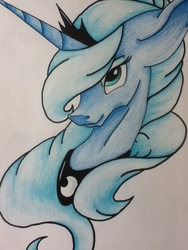 Size: 720x960 | Tagged: safe, artist:deadliestvenom, artist:probablyfakeblonde, princess luna, g4, female, solo, traditional art