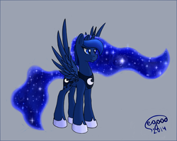 Size: 1280x1024 | Tagged: safe, artist:egooobrony, princess luna, g4, female, solo, spread wings