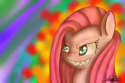 Size: 3000x2000 | Tagged: safe, artist:clayman778, pinkie pie, g4, colored, evil, evil grin, female, high res, pinkamena diane pie, slasher smile, smiling, solo