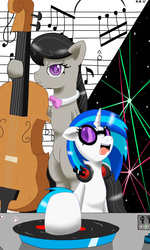 Size: 600x1000 | Tagged: safe, artist:sonikku001, dj pon-3, octavia melody, vinyl scratch, g4