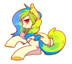 Size: 1163x1022 | Tagged: safe, artist:raponee, oc, oc only, oc:rhythm, pegasus, pony, bedroom eyes, female, solo, tail extensions