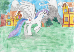 Size: 2500x1769 | Tagged: safe, artist:fenrirtheknight, oc, oc only, oc:silverwing, pegasus, pony, traditional art