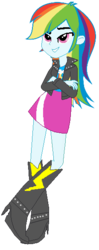 Size: 232x588 | Tagged: safe, rainbow dash, equestria girls, g4, alternate clothes, alternate universe, clothes, evil, female, jacket, leather jacket, solo