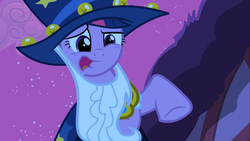 Size: 1366x768 | Tagged: safe, screencap, twilight sparkle, g4, luna eclipsed, clothes, cosplay, costume, nightmare night costume, star swirl the bearded costume, twilight the bearded