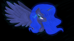 Size: 1520x856 | Tagged: safe, artist:princesslunamoon101, princess luna, g4, female, portrait, solo, spread wings