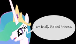 Size: 506x294 | Tagged: safe, princess celestia, g4, best princess, crown, female, portrait, solo, speech bubble