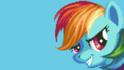 Size: 3556x2000 | Tagged: safe, artist:pix3m, part of a set, rainbow dash, g4, female, high res, pixel art, solo, wallpaper