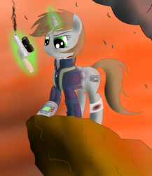 Size: 5000x5769 | Tagged: safe, artist:jetwave, oc, oc only, oc:littlepip, pony, unicorn, fallout equestria, absurd resolution, clothes, fanfic, fanfic art, female, jumpsuit, mare, pipbuck, solo, vault suit