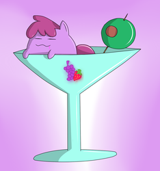 Size: 935x1000 | Tagged: safe, artist:kloudmutt, artist:twistedscarlett60, berry punch, berryshine, g4, ambiguous gender, blob, chubbie, cocktail, solo