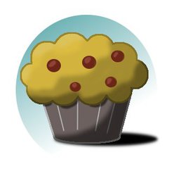 Size: 320x322 | Tagged: safe, artist:kriahfox, abstract background, muffin, no pony, object