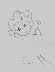 Size: 2549x3299 | Tagged: safe, artist:ced75, pinkie pie, g4, female, high res, monochrome, sketch, solo