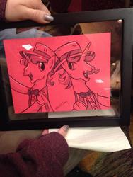 Size: 768x1024 | Tagged: safe, artist:postitpony, flam, flim, g4, charity auction, duo, flim flam brothers, irl, nightmare nights dallas, photo, sticky note