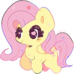 Size: 383x381 | Tagged: safe, artist:rarlty, fluttershy, g4, chibi, female, solo