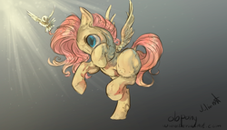 Size: 1024x585 | Tagged: safe, artist:lulemt, fluttershy, g4, female, running, solo