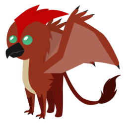 Size: 1020x1020 | Tagged: safe, artist:foreshadowart, griffon, fanfic:the bridge, godzilla (series), griffonized, kaiju griffon, pointy ponies, rodan, simple background, solo, species swap, transparent background, vector