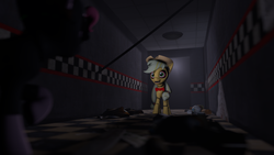 Size: 1024x576 | Tagged: safe, applejack, pony, robot, robot pony, five nights at aj's, g4, 3d, animatronic, creepy, female, five nights at freddy's, gmod, looking at you, solo