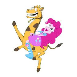 Size: 480x480 | Tagged: safe, edit, pinkie pie, giraffe, a case for the bass, equestria girls, g4, my little pony equestria girls: rainbow rocks, balloon, boots, bracelet, bucking bronco, clothes, faic, family guy, high heel boots, human horse waifu band battle, male, skirt