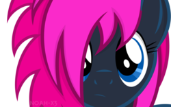 Size: 1024x639 | Tagged: safe, artist:noah-x3, oc, oc only, oc:neon flare, close-up, face, frown, hair over one eye, looking at you, portrait, show accurate, solo