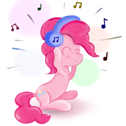 Size: 1212x1212 | Tagged: safe, artist:milanoss, pinkie pie, g4, female, headphones, solo