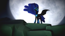 Size: 1366x768 | Tagged: safe, artist:fezwearingdoctor, nightmare moon, g4, 3d, female, gmod, moon, solo