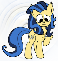 Size: 500x522 | Tagged: safe, artist:crinkleponipone, oc, oc only, oc:milky way, pony, adult foal, bottle, female, mare, missing body part, solo