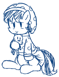 Size: 500x652 | Tagged: safe, artist:fillyscoots42, oc, oc only, oc:tenerius, clothes, diaper, hat, nightcap, non-baby in diaper, pajamas, poofy diaper, solo