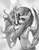 Size: 600x776 | Tagged: safe, artist:goatqueen, fluttershy, pegasus, semi-anthro, g4, crossover, dawnbreaker, dovahshy, grayscale, meridia, monochrome, skyrim, solo, sword, the elder scrolls, weapon