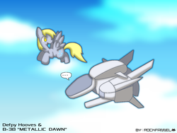 Size: 1024x768 | Tagged: safe, artist:rockfannel, derpy hooves, pegasus, pony, g4, b-3b, crossover, engrish, female, mare, metallic dawn, pixiv, r-type, r-type final