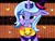 Size: 1600x1200 | Tagged: source needed, useless source url, safe, artist:hosikawa, princess luna, alicorn, pony, g4, abstract background, bust, female, hat, mouth hold, nightmare night, pixiv, pumpkin bucket, s1 luna, solo, tiny hat, witch hat