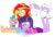 Size: 1100x750 | Tagged: safe, artist:dm29, flash sentry, spike, sunset shimmer, twilight sparkle, dog, equestria girls, g4, book, clothes, diary, doodle, feet, flip-flops, heart, implied flashlight, implied shipping, implied straight, pen, sandals, simple background, slippers, spike the dog, transparent background, trio, twilight sparkle (alicorn)